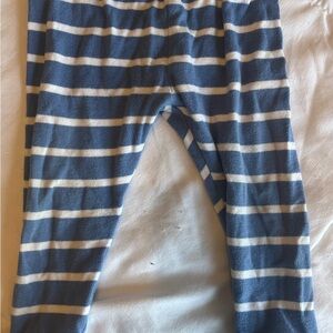 Blue and White Striped Leggings